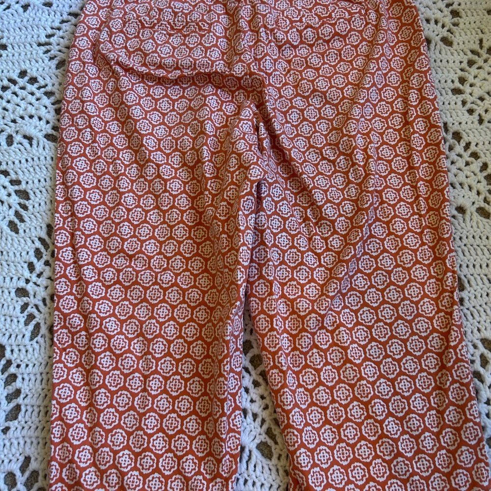 Women’s Petite Talbots Capri Pants Size 8 Peach Ivory